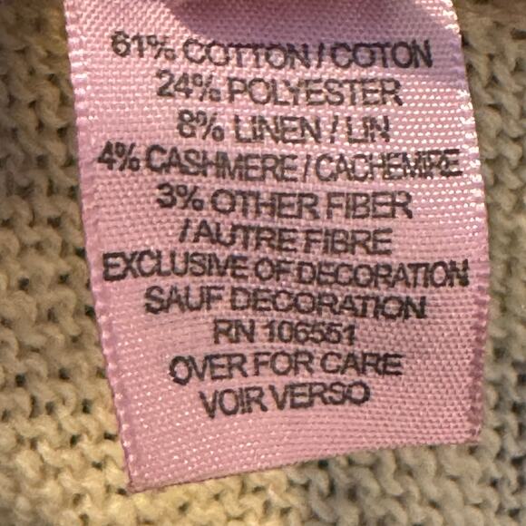 Calypso St. Barth Cotton Linen Cashmere Blend Cream Blue Gabena Poncho - Picture 7 of 7